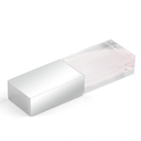 Флеш накопитель USB 2.0 Кристалл, металл/стекло, прозрачный/серебристый, подсветка белым, 32 GB для нанесения логотипа