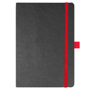Блокнот Flexy Forest Urban Soft leather  А5, недатированный, с резинкой и петлей для ручки, в гибкой обложке, черно-красный для нанесения логотипа