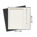Коробка подарочная Solution Superior Linen под ежедневник, ручку и флешку, черная, 25,7x25,7 см, бежевый ложемент
