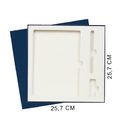 Коробка подарочная Solution Superior Linen под ежедневник, ручку и флешку, черная, 25,7x25,7 см, бежевый ложемент