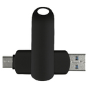 Флеш накопитель  USB 3.0 + TYPE C Cupertino, металл, черный матовый, 32 GB для нанесения логотипа