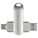 Флеш накопитель USB 3.0 + TYPE C Cupertino, металл, серебристый матовый, 32 GB для нанесения логотипа