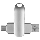 Флеш накопитель USB 2.0 + TYPE C Cupertino, металл, серебристый матовый, 32 GB для нанесения логотипа