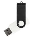 Флеш накопитель USB 2.0 Twister Сolor Mix 16GB, пластик Софт Тач/металл, белый/черный для нанесения логотипа