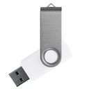 Флеш накопитель USB 2.0 Twister Сolor Mix 16GB, пластик Софт Тач/металл, белый/серебристый