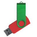 Флеш накопитель USB 2.0 Twister Сolor Mix 16GB, пластик Софт Тач/металл, красный/зеленый