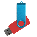 Флеш накопитель USB 2.0 Twister Сolor Mix 16GB, пластик Софт Тач/металл, красный/голубой
