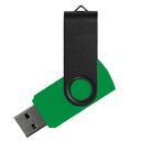 Флеш накопитель USB 2.0 Twister Сolor Mix 16GB, пластик Софт Тач/металл, зеленый/черный для нанесения логотипа