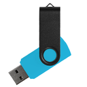 Флеш накопитель USB 2.0 Twister Сolor Mix 16GB, пластик Софт Тач/металл, голубой/черный для нанесения логотипа