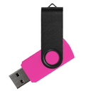 Флеш накопитель USB 2.0 Twister Сolor Mix 16GB, пластик Софт Тач/металл, розовый/черный для нанесения логотипа