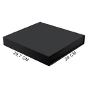 Подарочная коробка, размер 29,7*28,0*4,5 см, Solution Prestige Magnum Linen с магнитным клапаном, черная, с ложементом из поролона для нанесения логотипа