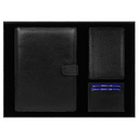 Набор подарочный Solution Prestige Quadro (Блокнот Flexy Forest Urban Latte в суперобложке Country Leather Sky, обложка для автодокументов Leather Sun, футляр для кредитных карт/картхолдер Leather Way) для нанесения логотипа