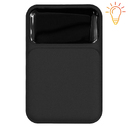 Внешний аккумулятор (powerbank) «Lumen», софт тач, 10 000 mAH, с тремя зарядными шнурами, 22,5W super fast charge, Power Delivery (PD) 20W (dfnn), QC3.0, черный для нанесения логотипа