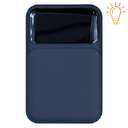 Внешний аккумулятор (powerbank) «Lumen», софт тач, 10 000 mAH, с тремя зарядными шнурами, 22,5W super fast charge, Power Delivery (PD) 20W (dfnn), QC3.0, темно-синий
