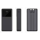 Внешний аккумулятор (powerbank) «Stream 20», 20 000 mAH, с двумя зарядными шнурами,  22,5W (Ватт)  super fast charge, Power Delivery (PD) 25.5W (dfnn), c цифровым дисплеем для контроля заряда, черный для нанесения логотипа