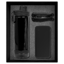Набор подарочный Solution Prestige Trio (внешний аккумулятор, мультитул, бутылка для воды), черный для нанесения логотипа