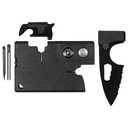 Карточка Tools leeds, 9 функций, инструменты из нержавеющей стали, корпус из полупрозрачного черного  пластика для нанесения логотипа