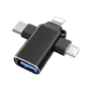 Переходник (адаптер) OTG 4 в 1 (micro USB, Lightning, Type C, USB A, speed up to 5 gigabit для нанесения логотипа