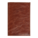 Обложка для автодокументов Leather Sky Matt Sun из натуральной кожи, коричневая с белой прострочкой