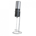 Вспениватель молока электрический с металлической подставкой, Circle Joy Silver Knight Series Electric Milk Frother, серебристый/черный для нанесения логотипа