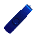 Флеш накопитель USB 2.0/OTG Twister Smart 16GB, пластик Софт Тач/металл, синий/синий