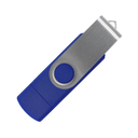 Флеш накопитель USB 2.0 Twister Smart 16GB, пластик Софт Тач/металл, синий/серебристый