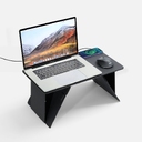Складной стол для ноутбука с беспроводной зарядкой Kickstand Table, серый для нанесения логотипа