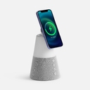 Bluetooth-колонка с беспроводной зарядкой и подсветкой Cone Sonance, серая для нанесения логотипа