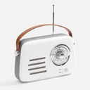 Bluetooth-колонка с радио Retronica, белая для нанесения логотипа