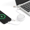 Складной кабель с переходниками pocketCoil, белый для нанесения логотипа
