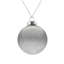 Елочный шар Finery Shine, 8 см, глянцевый серебристый с глиттером для нанесения логотипа