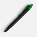 Ручка шариковая Prodir QS01 PRT-T Soft Touch, черная с зеленым