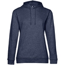 Толстовка с капюшоном женская Hoodie, синий меланж, размер L