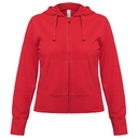 Толстовка женская Hooded Full Zip красная, размер XXL