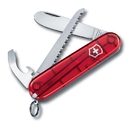 Нож перочинный VICTORINOX My First Victorinox, 84 мм, 9 функций, полупрозрачный красный для нанесения логотипа