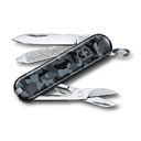 Нож-брелок VICTORINOX Classic SD Navy Camouflage, 58 мм, 7 функций, серо-синий камуфляж