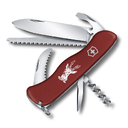 Нож перочинный VICTORINOX Hunter, 111 мм, 12 функций, с фиксатором лезвия, красный для нанесения логотипа