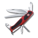 Нож перочинный VICTORINOX RangerGrip 55, 130 мм, 12 функций, с фиксатором лезвия, красный с чёрным для нанесения логотипа