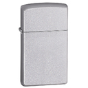 Зажигалка ZIPPO узкая с покрытием сатинированный хром | Slim® Satin Chrome, латунь/сталь, серебристая, матовая, 29x10x60 мм для нанесения логотипа
