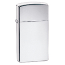 Зажигалка ZIPPO узкая с покрытием глянцевый хром | Slim® High Polish Chrome, латунь/сталь, серебристая, 29x10x60 мм для нанесения логотипа