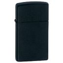 Зажигалка ZIPPO узкая с черным матовым покрытием | Slim® Black Matte, латунь/сталь, чёрная, матовая, 29x10x60 мм для нанесения логотипа