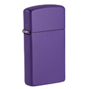 Зажигалка ZIPPO узкая с фиолетовым матовым покрытием | Slim® Purple Matte, латунь/сталь, фиолетовая, матовая, 29x10x60 мм для нанесения логотипа