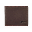 Портмоне ZIPPO, коричневое, натуральная кожа, 11x1,2x10 см для нанесения логотипа