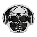 Кольцо ZIPPO, серебристое, в форме черепа, нержавеющая сталь, 2,5x2,6x0,6 см, диаметр 19,7 мм для нанесения логотипа