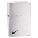 Зажигалка для трубок ZIPPO с покрытием матовый хром | Pipe Brushed Chrome, латунь/сталь, серебристая, матовая, 36x12x56 мм для нанесения логотипа
