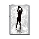 Зажигалка ZIPPO Баскетболист с покрытием Street Chrome™, латунь/сталь, серебристая, 38x13x57 мм для нанесения логотипа