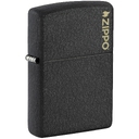 Зажигалка ZIPPO Логотип с черным покрытием с кракелюром | Logo Black Crackle™, латунь/сталь, чёрная, матовая, 38x13x57 мм для нанесения логотипа