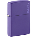 Зажигалка ZIPPO Логотип с фиолетовым матовым покрытием | Logo Purple Matte, латунь/сталь, фиолетовая, матовая, 38x13x57 мм для нанесения логотипа