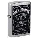 Зажигалка ZIPPO Джек Дэниэлс с покрытием поцарапанный хром | Jack Daniels® Street Chrome, латунь/сталь, серебристая, 38x13x57мм для нанесения логотипа