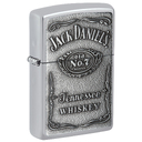 Зажигалка ZIPPO Эмблема Джек Дэниэлс с покрытием Глянцевый хром | Jack Daniels® Emblem High Polish Chrome, латунь/сталь, серебристая, 38x13x57 мм для нанесения логотипа